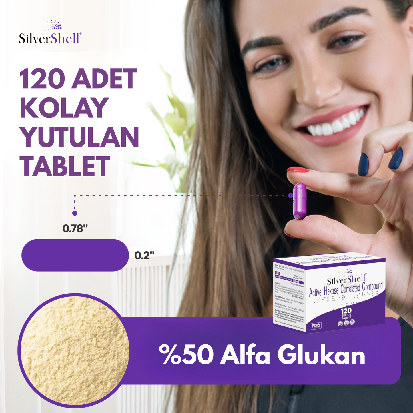 Aktif Heksoz Korele Bileşik 500mg 120 Kapsül